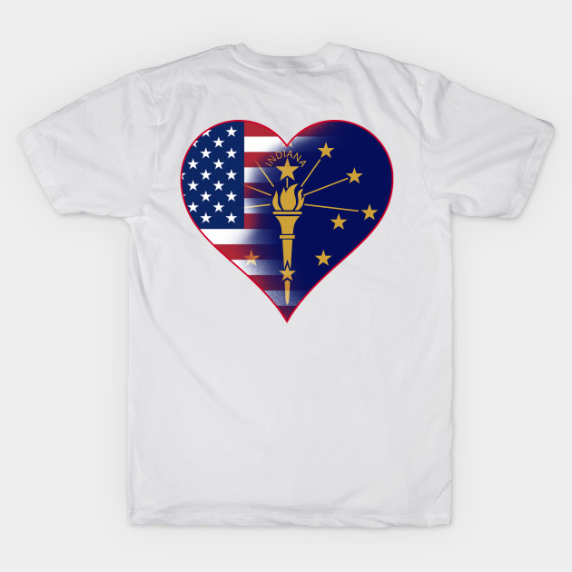 State of Indiana Flag and American Flag Fusion Design by Gsallicat